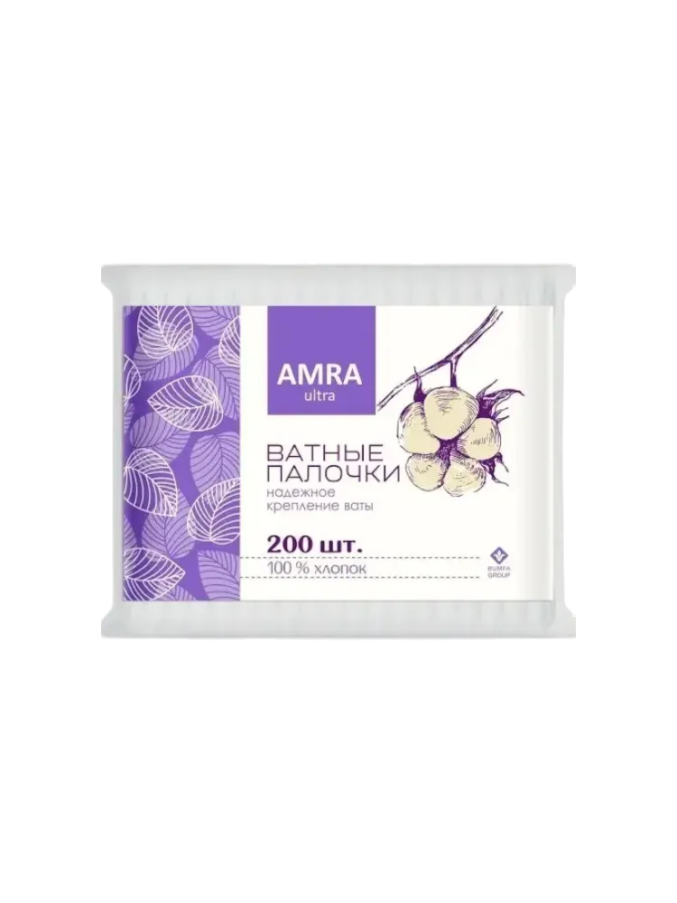 ВАТНЫЕ ПАЛОЧКИ AMRA 200ШТ М/У 