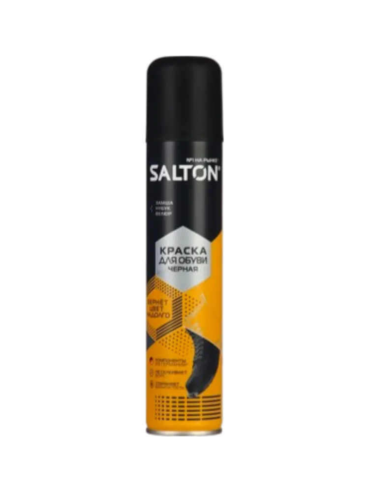 КРАСКА Д/ОБУВИ SALTON Д/ЗАМШИ НУБУКА ВЕЛЮРА 190МЛ ЧЁРНЫЙ(6)