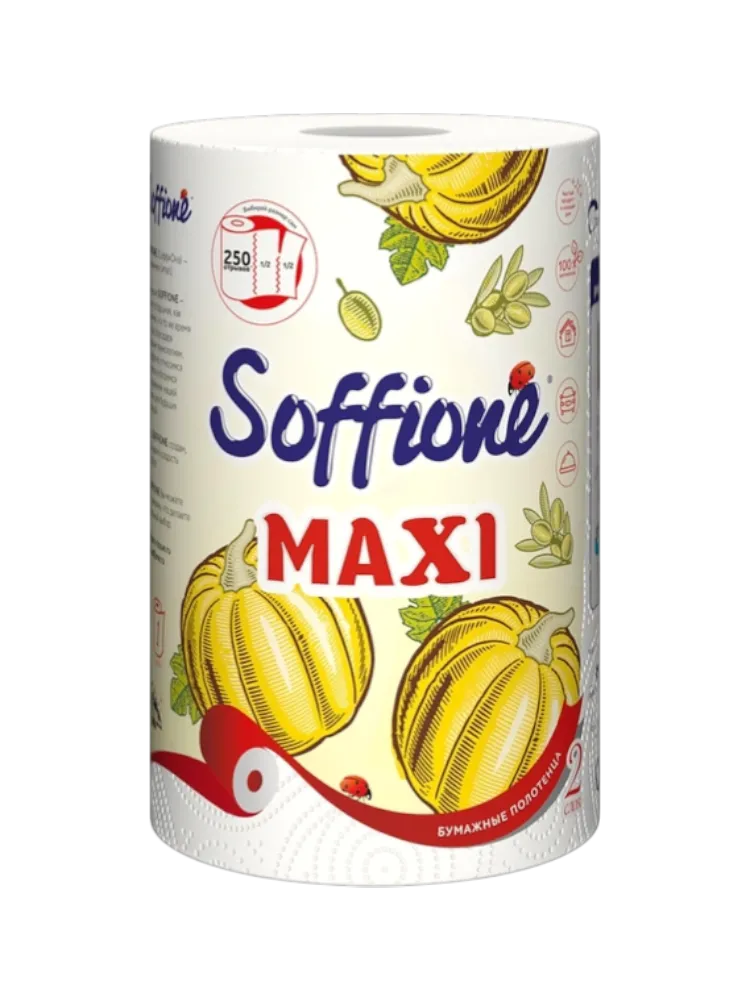 БУМАЖНОЕ ПОЛОТЕНЦЕ SOFFIONE MAXI 2 СЛОЯ 1 РУЛОН