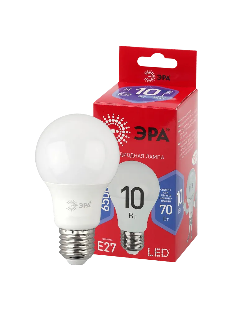 ЛАМПЫ СВЕТОДИОДНЫЕ ЭРА ЭКО LED A60-10W-865-E27 R E27/E27 10ВТ
