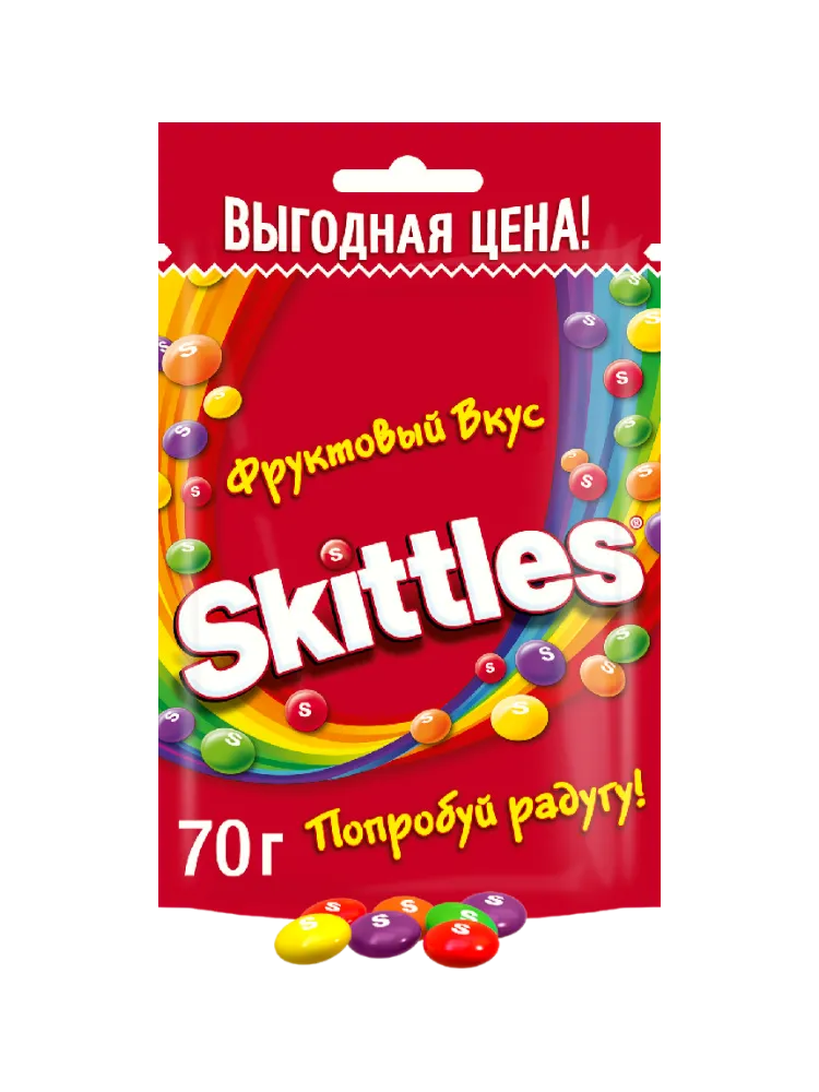ДРАЖЕ SKITTLES 70Г ФРУКТЫ