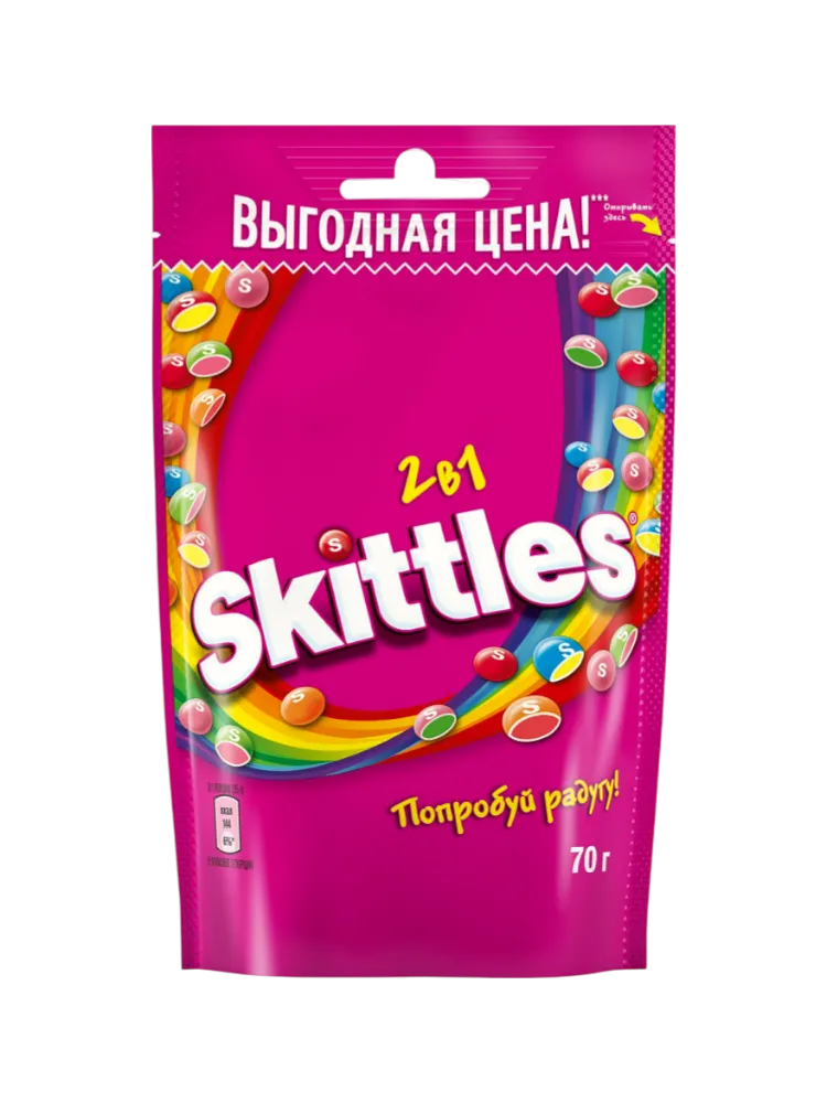 ДРАЖЕ SKITTLES 70Г 2В1