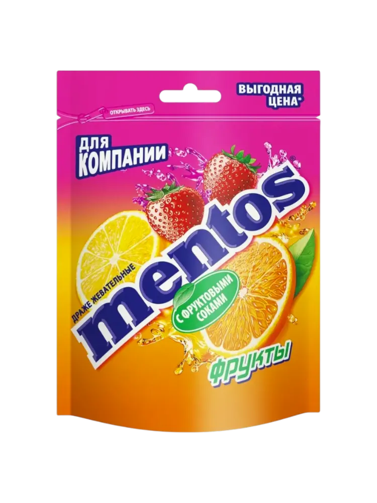 ДРАЖЕ MENTOS КЭНДИ ФРУКТ МИКС 95Г 