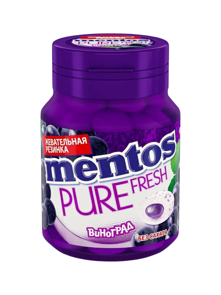 ЖЕВ РЕЗ MENTOS PURE FRESH 54 Г ВИНОГРАД 