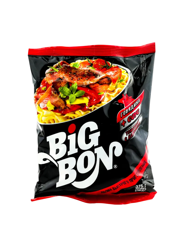 РАМЕН BIGBON СО ВКУСОМ ОСТРОЙ ГОВЯДИНЫ 40Г ПАК 