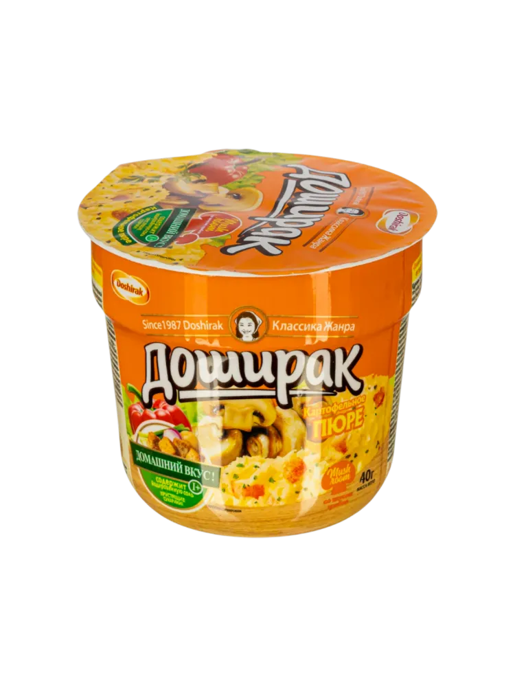 ПЮРЕ КАРТОФ ДОШИРАК 40Г ГРИБЫ В СТАКАНЕ