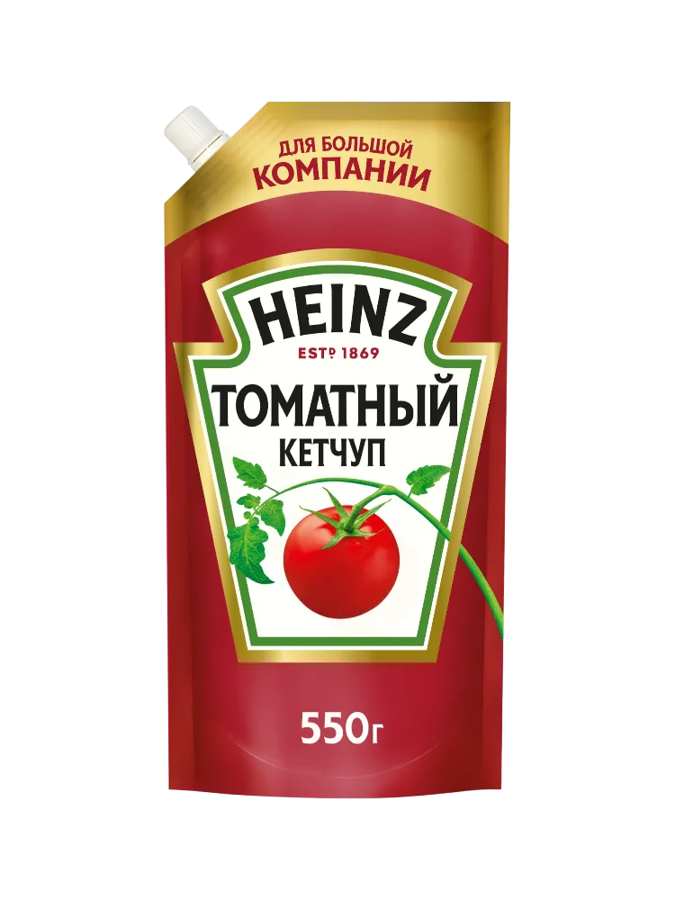 КЕТЧУП HEINZ 550Г ТОМАТНЫЙ Д/ПАК