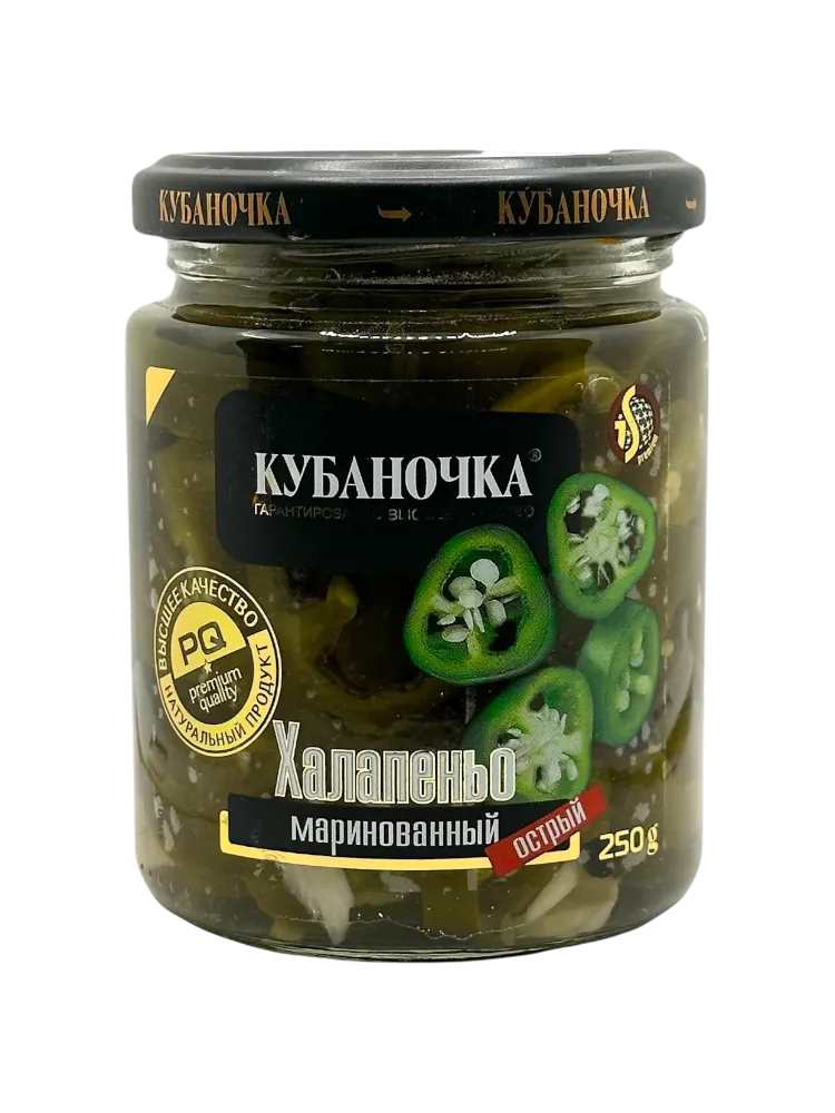 ПЕРЕЦ КУБАНОЧКА 250Г ХАЛАПЕНЬО ЗЕЛЕНЫЙ ОСТРЫЙ(12)