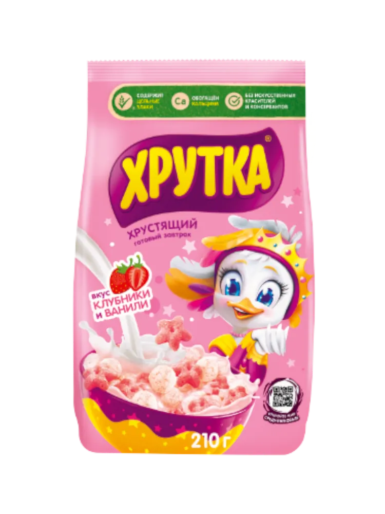 ГОТОВЫЙ ЗАВТРАК ХРУТКА КЛУБНИЧНО--ВАНИЛЬНОЕ НАСТРОЕНИЕ 210Г(12)