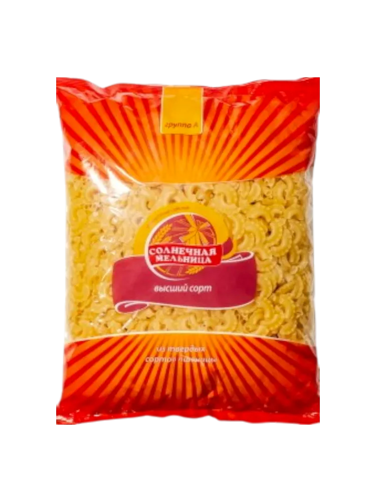 МАКАРОНЫ СОЛНЕЧНАЯ МЕЛЬНИЦА 900Г ГРЕБЕШКИ (12)