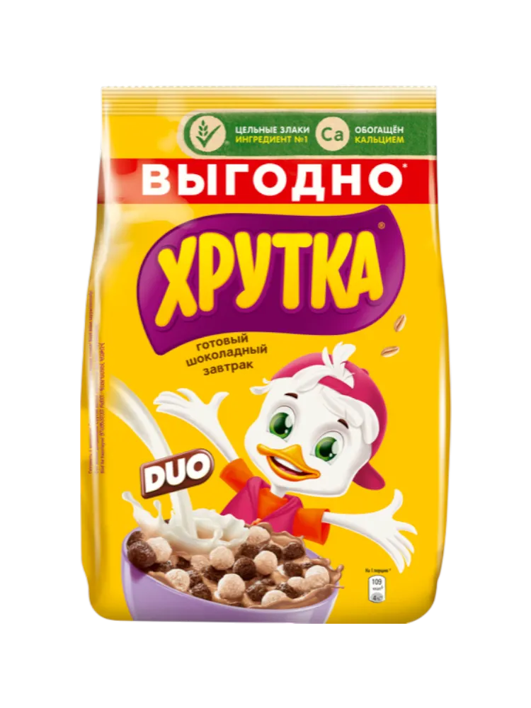 СУХ ЗАВТРАК ХРУТКА ДУО 650Г ШАРИКИ  М/У