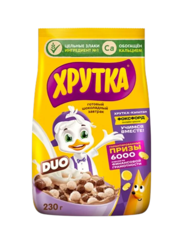 СУХ ЗАВТРАК ХРУТКА ДУО 230Г ШАРИКИ  М/У