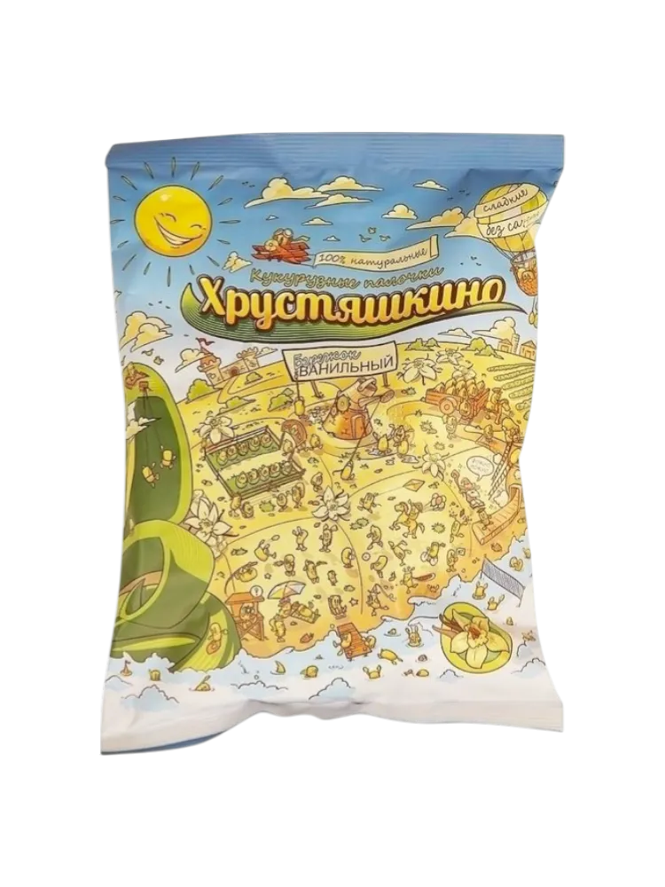 СУХ ЗАВТРАК ХРУСТЯШКИНО 90Г КУКУРУЗ ПАЛОЧКИ ВАНИЛЬНЫЙ БЕРЕЖОК