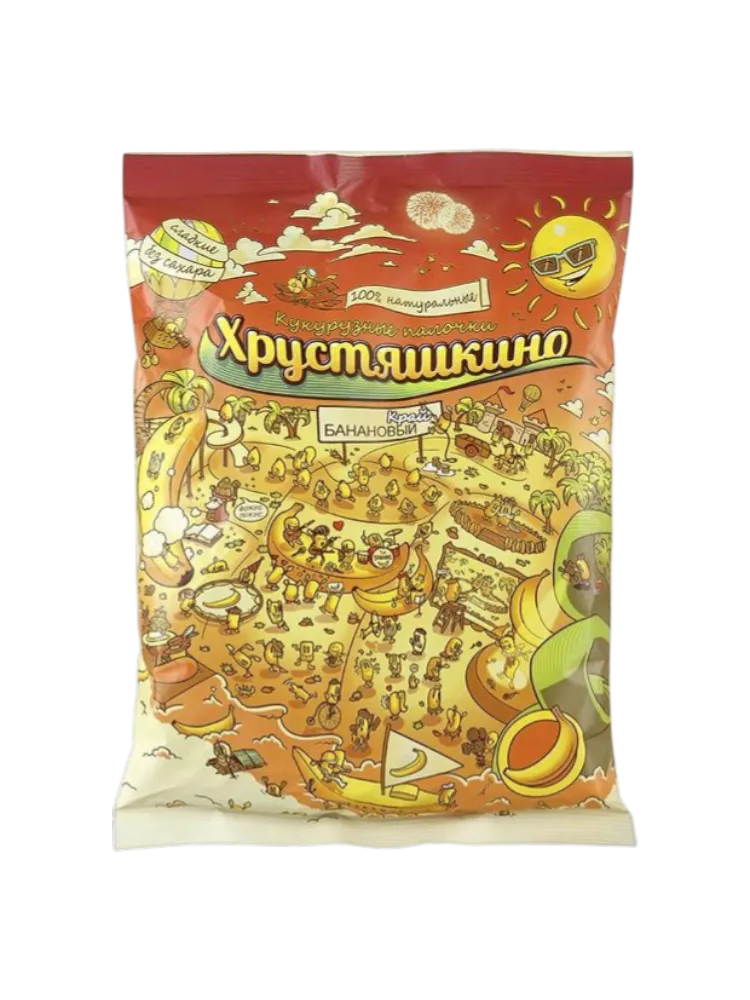 СУХ ЗАВТРАК ХРУСТЯШКИНО 90Г КУКУРУЗ ПАЛОЧКИ БАНАНОВЫЙ КРАЙ