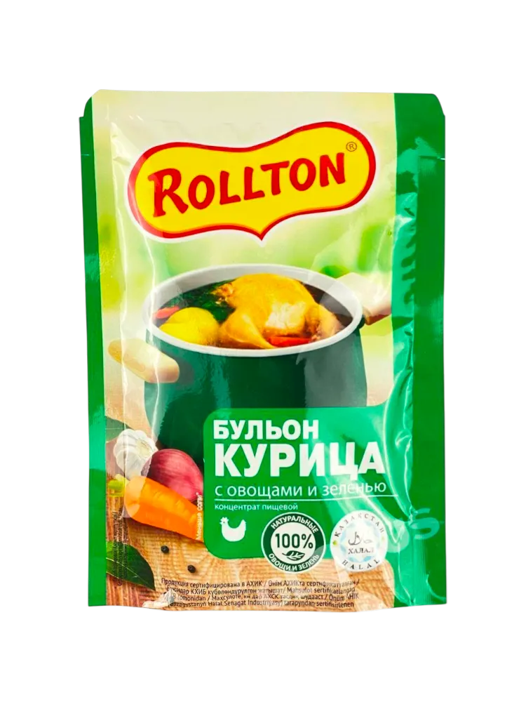 БУЛЬОН РОЛЛТОН 90Г КУРИЦА С ОВОЩАМИ И ЗЕЛЕНЬЮ