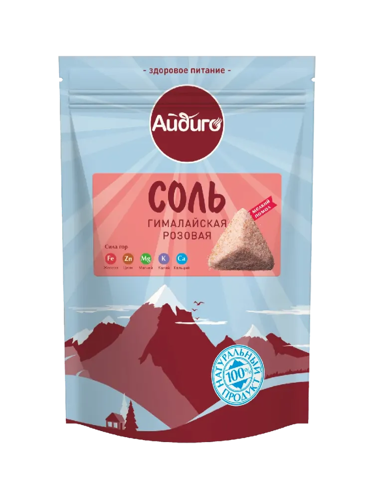 СОЛЬ АЙДИГО 400Г ГИМАЛАЙСКАЯ РОЗОВАЯ МЕЛКАЯ