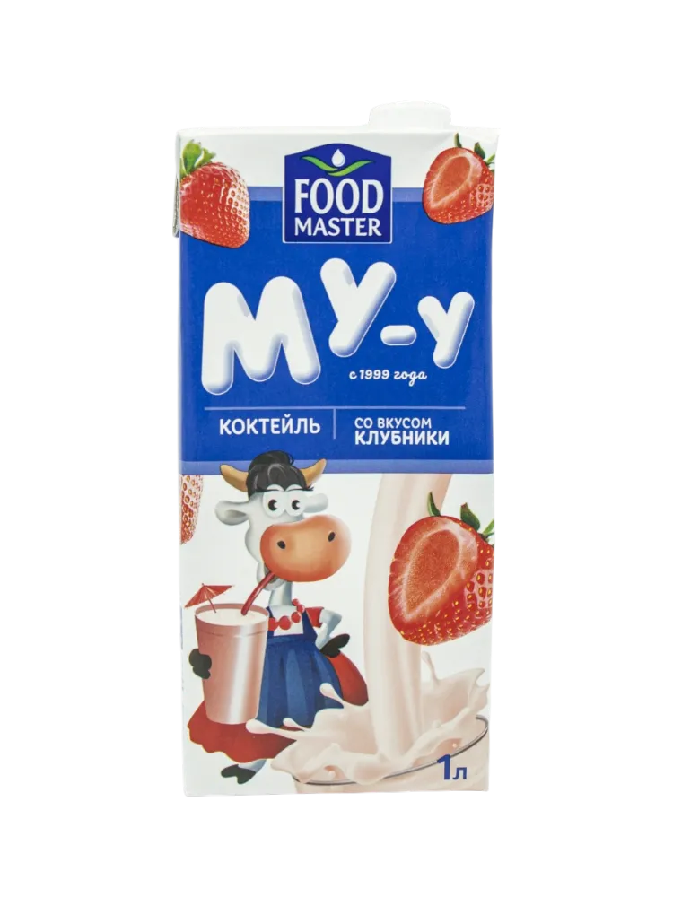 КОКТЕЙЛЬ МОЛОЧНЫЙ МУ-У СО ВКУСОМ КЛУБНИКИ 1Л 2%