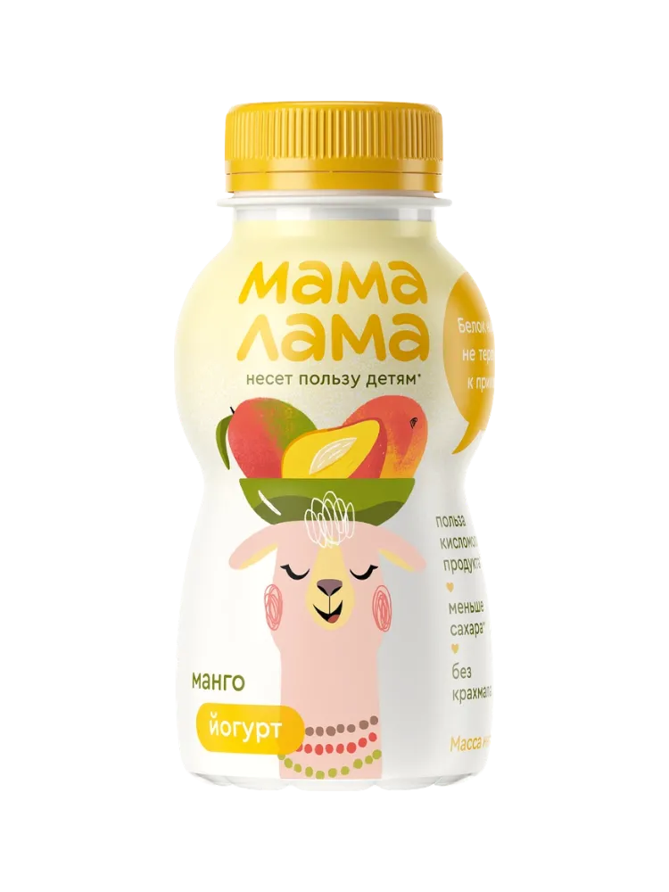 ЙОГУРТ ПИТЬЕВОЙ МАМА ЛАМА 200ГР С МАНГО 2,5% 