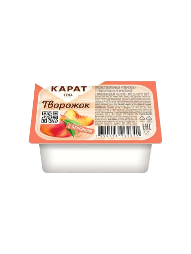 ТВОРОЖОК КАРАТ 100Г ПЕРСИК 