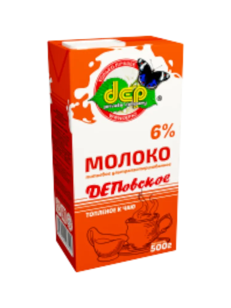 МОЛОКО ДЕП 0.5Л К ЧАЮ 6% ТОПЛЕН УЛЬТРА ПАСТЕР Т/Б