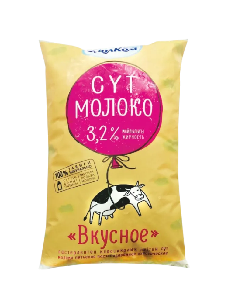 МОЛОКО МОЛКОМ 0,9Л ВКУСНОЕ 3,1%