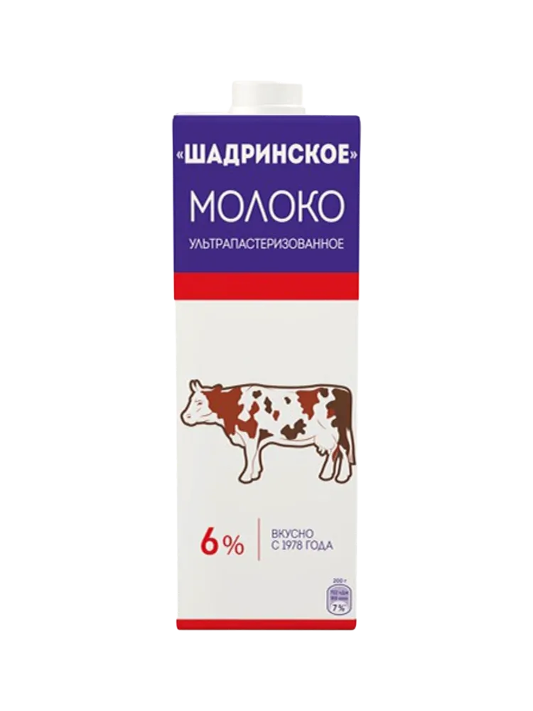 МОЛОКО ШАДРИНСКОЕ 6% 950Г ТВА