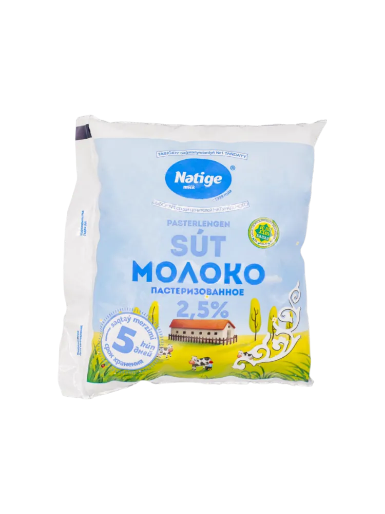 МОЛОКО ПИТ ПАСТЕРИЗОВАННОЕ 2.5% 0.45Л НЭТИЖЕ