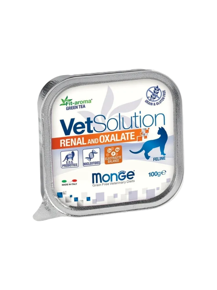 Влажный корм Monge VetSolution Renal and Oxalate Cat , ветеринарный паштет для кошек 