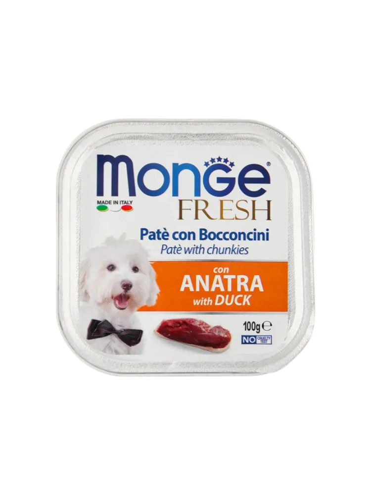 Консервы для собак Monge Dog Fresh, влажный корм, с уткой, 100гр