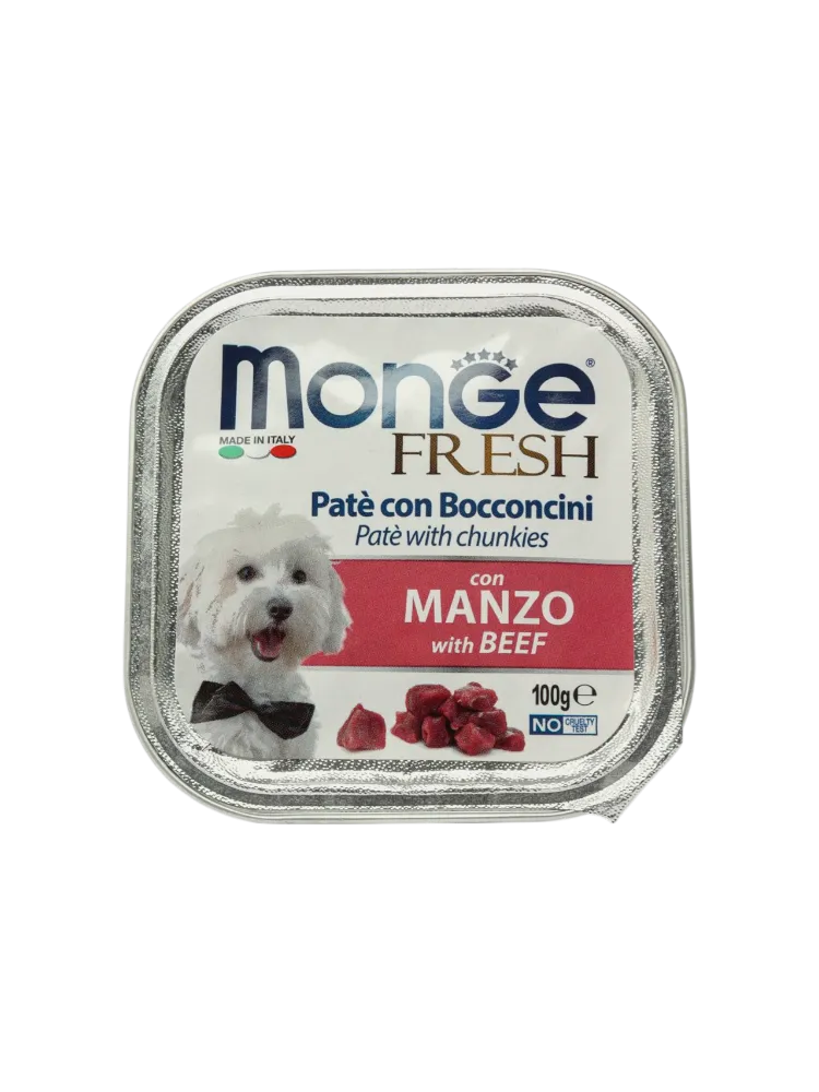 Влажный корм для собак Monge Fresh Нежный паштет, говядина 100гр