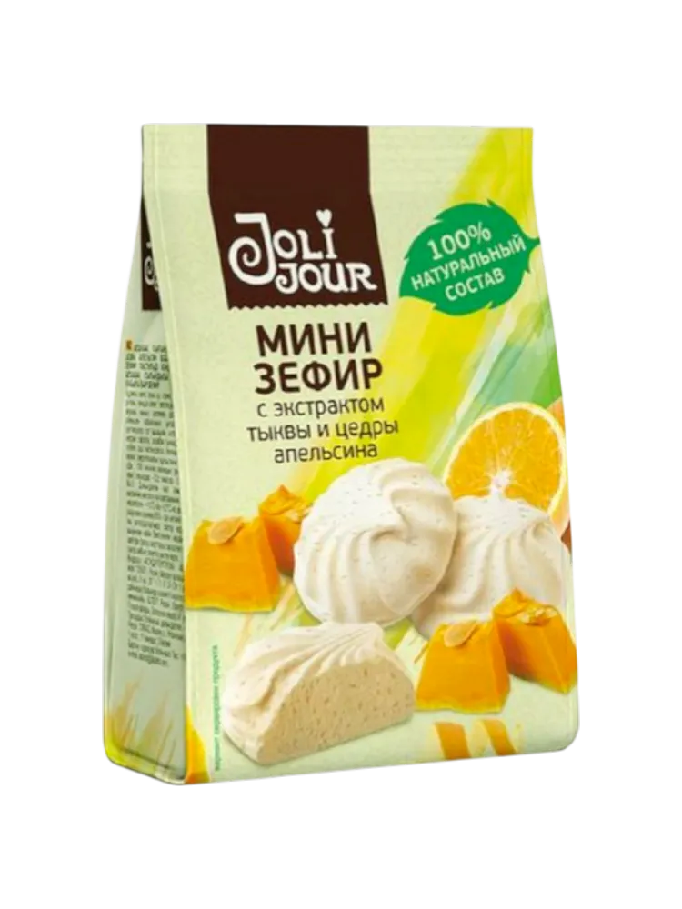 ЗЕФИР МИНИ С ТЫКВОЙ И ЦЕДРОЙ АПЕЛЬСИНА JOLI JOUR 110Г