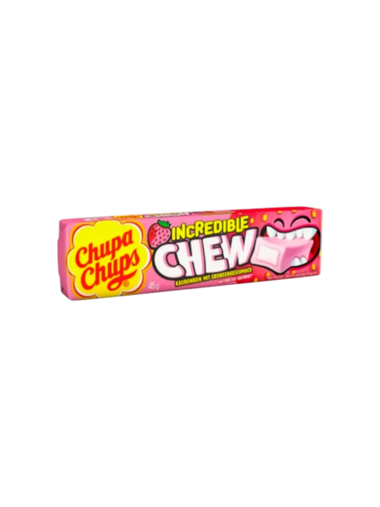ЖЕВ КОНФЕТЫ ЧУПА-ЧУПС INCREDIBLE CHEW КЛУБНИКА 47Г - фото 1