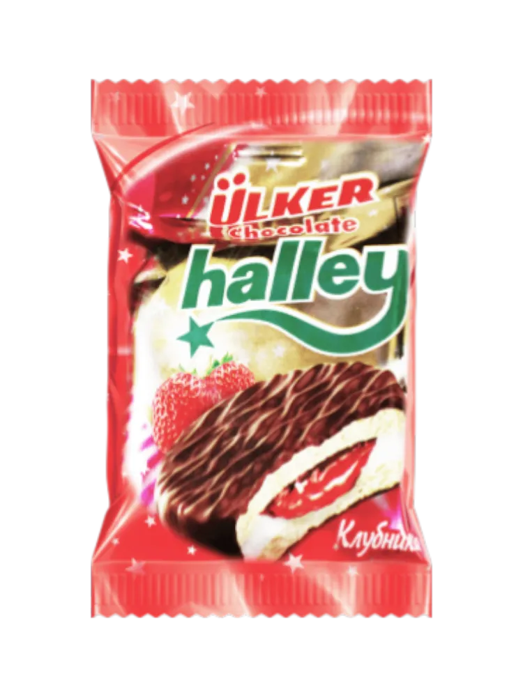 ПЕЧЕНЬЕ HALLEY 30Г МОЛ ШОК МАРШМЭЛЛОУ/КЛУБНИКА - фото 1