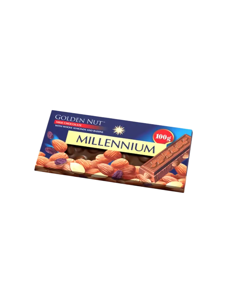 ШОКОЛАД МИЛЛЕНИУМ 100Г МОЛ ИЗЮМ/ОРЕХИ(25)