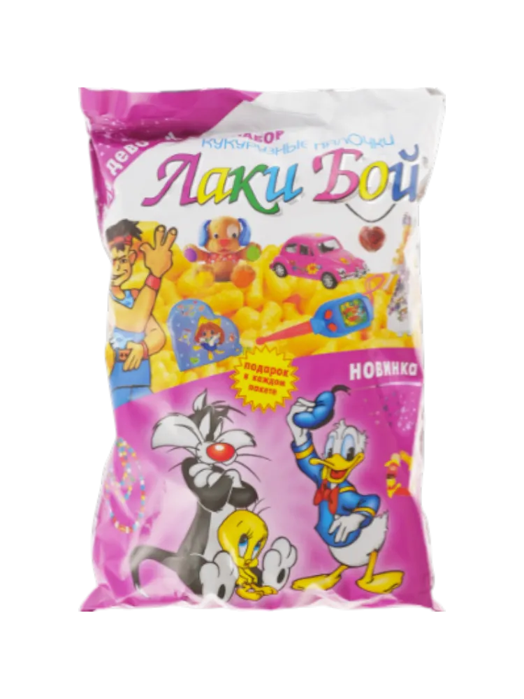 КУКУРУЗНЫЕ ПАЛОЧКИ ЛАКИ БОЙ 40Г С ИГРУШКОЙ Д/ДЕВОЧЕК