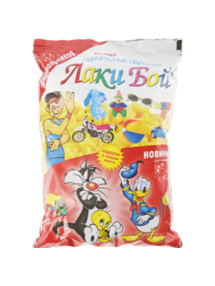 КУКУРУЗНЫЕ ПАЛОЧКИ ЛАКИ БОЙ 40Г С ИГРУШКОЙ Д/МАЛЬЧИКОВ
