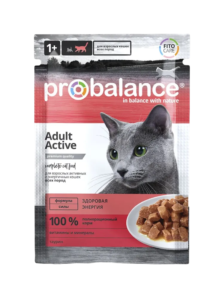 КОРМ Д/КОШЕК PROBALANCE ADULT ACTIVE 85Г