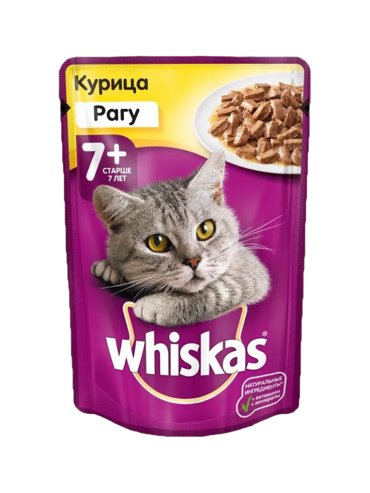 КОРМ Д/КОШЕК WHISKAS 85Г РАГУ КУРИЦА(40)