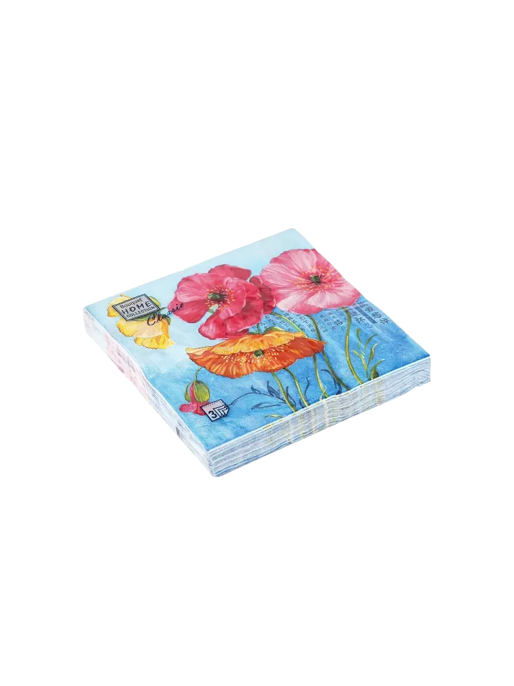 САЛФЕТКИ  BOUQUET HOME COLLECTION CLASSIC 3СЛ/20Л АКВАРЕЛЬНЫЕ МАКИ