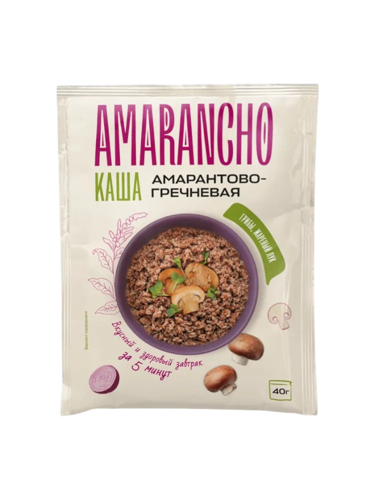 КАША AMARANCHO 40Г АМАРАНТОВО ГРЕЧНЕВАЯ ГРИБЫ/ЖАРЕНЫЙ ЛУК