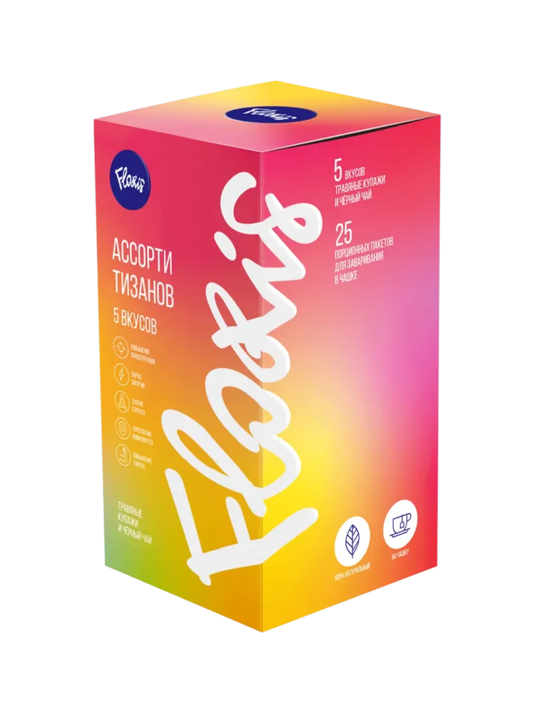 ЧАЙ FLORIS 50Г АССОРТИ 5ВКУСОВ ТРАВЯННОЙ/ЧЕРНЫЙ ЧАЙ