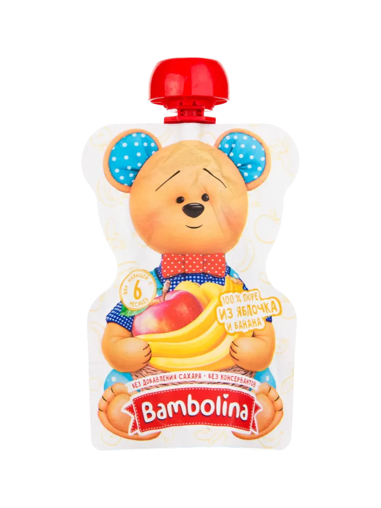 ПЮРЕ BAMBOLINA 100Г ЯБЛОКО БАНАН СТ/Б 