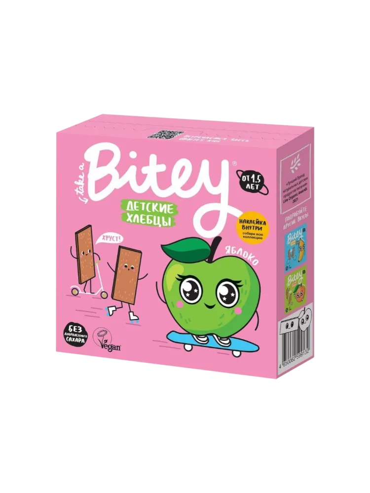ХЛЕБЦЫ BITEY 40Г ЯБЛОКО/ШПИНАТ