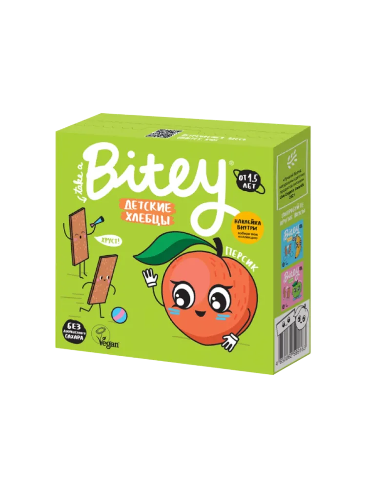 ХЛЕБЦЫ BITEY 40Г ПЕРСИК/МОРКОВЬ