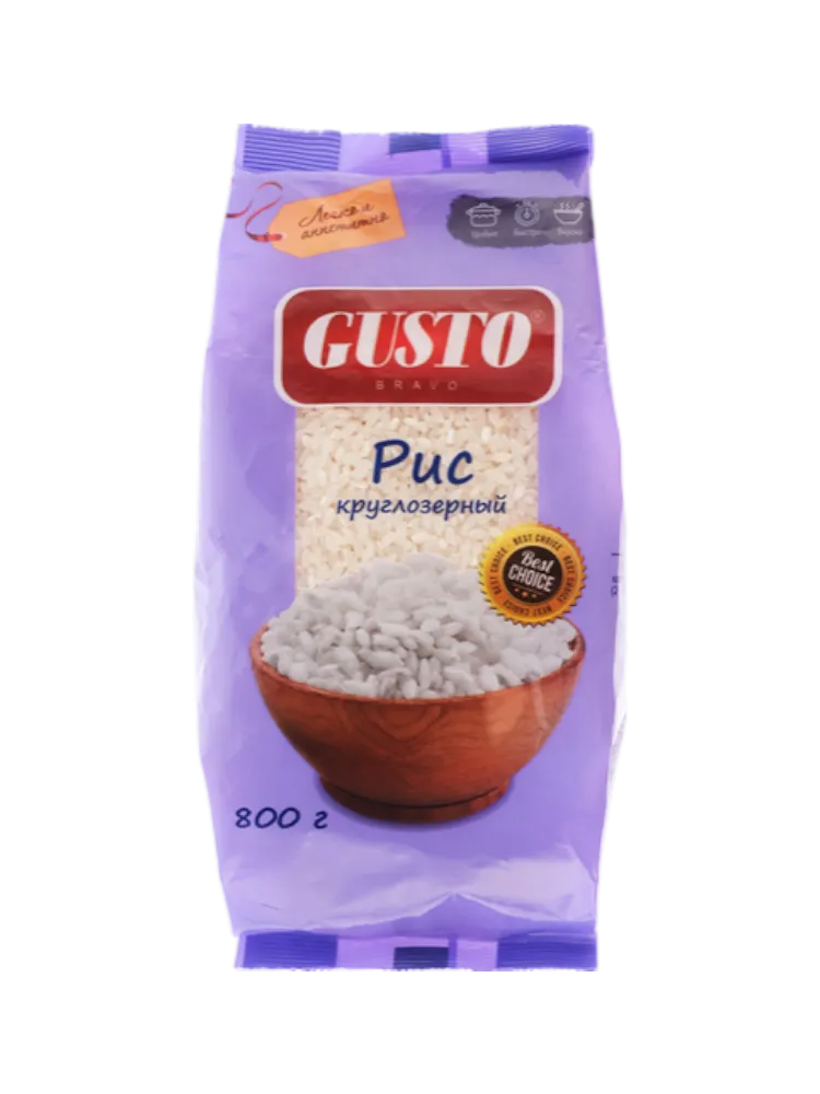 КРУПА MR GUSTO 800Г РИС КРУГЛОЗЕРНЫЙ