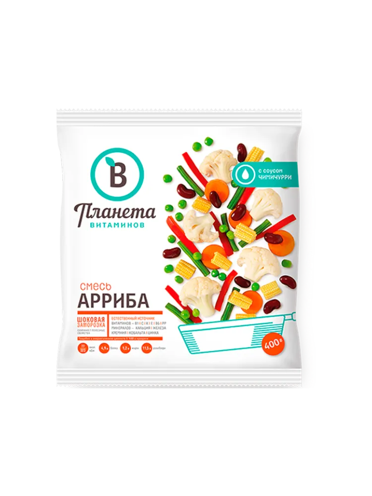 СМЕСЬ ПЛАНЕТА ВИТАМИНОВ АРРИБА С СОУСОМ ЧИМИЧУРРИ 400Г
