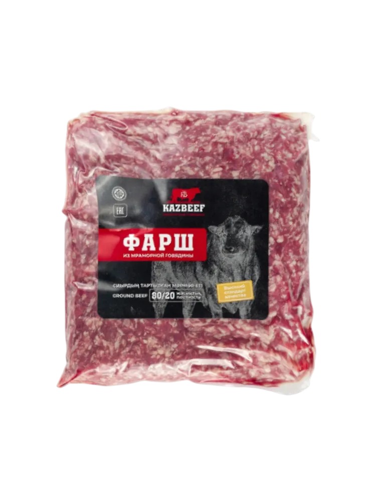 ФАРШ 1КГ ИЗ МРАМОРНОЙ ГОВЯДИНЫ 80/20 ЗАМ