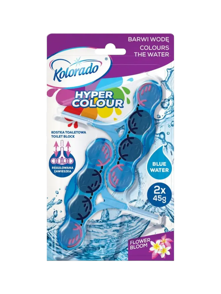 ТУАЛЕТНЫЙ БЛОК KOLORADO HYPER COLOUR ГОЛУБАЯ ВОДА 2*45ГР