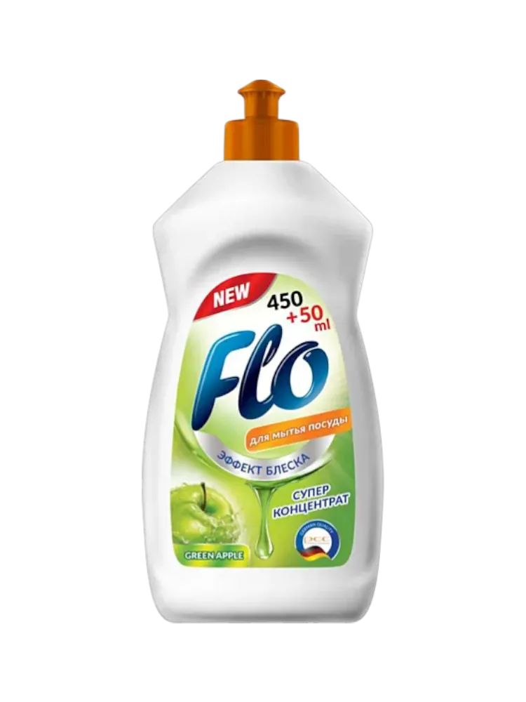 ЖИДКОСТЬ Д/МЫТЬЯ ПОСУДЫ FLO PURE GREEN APPLE 500ML