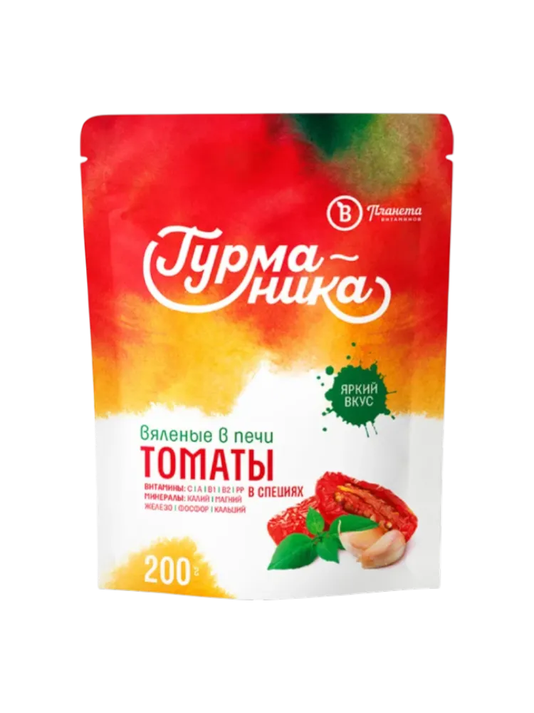 ТОМАТЫ ПЛАНЕТА ВИТАМИНОВ ВЯЛЕНЫЕ В ПЕЧИ ДОЛЬКИ В ПЕРЦЕ 200Г